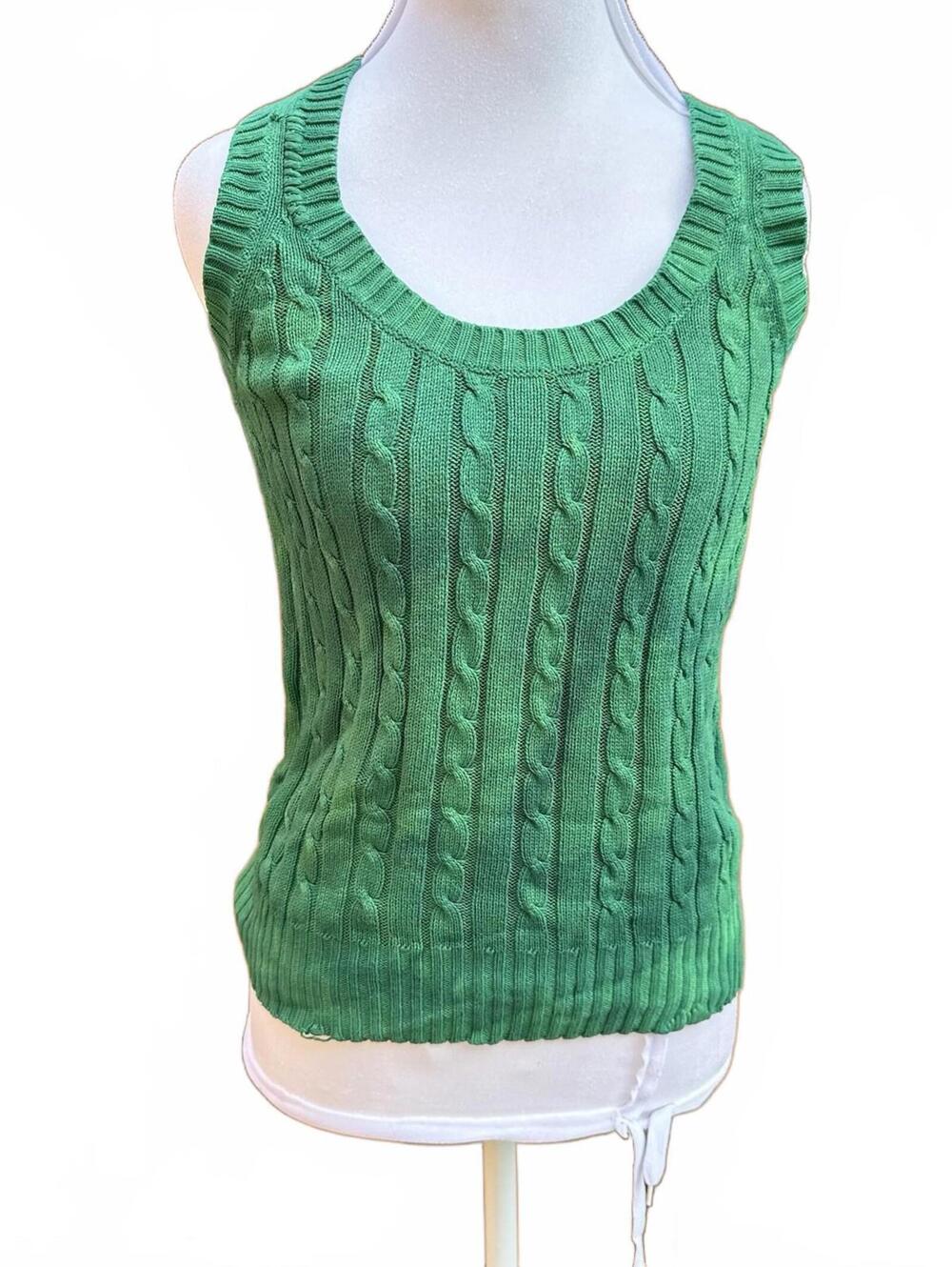Vintage Old Navy Sweater Vest Kelly Green Hand Dyed Marbeling Preppy Grunge Sz S